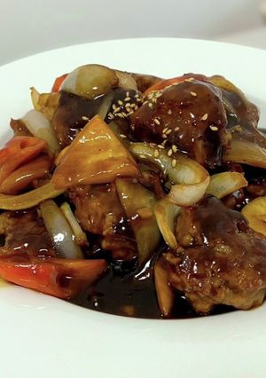 ワンパンで出来る甘酢肉団子◆黒酢酢豚風◆-レシピのメイン写真