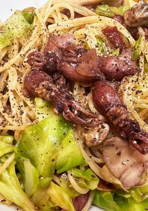 ホタルイカと春キャベツのオイルパスタ-レシピのメイン写真