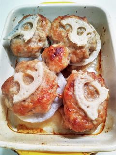 レンコンはさみ蒸し焼き(覚書)卵不使用-レシピのメイン写真