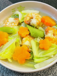 海老と春野菜の食べるスープ-レシピのメイン写真