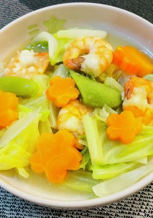 海老と春野菜の食べるスープ-レシピのメイン写真