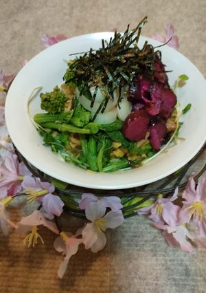 ☆簡単！菜の花の春爛漫ふわとろ親子丼☆-レシピのメイン写真