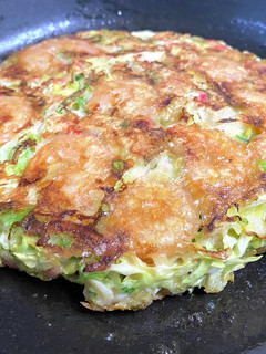 【エビまみれ】春キャベツでお好み焼き-レシピのメイン写真