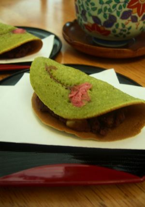 桜むらすずめ（抹茶皮バージョン）-レシピのメイン写真