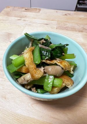 小松菜シャキっ！油揚げカリっ！ツナ炒め-レシピのメイン写真