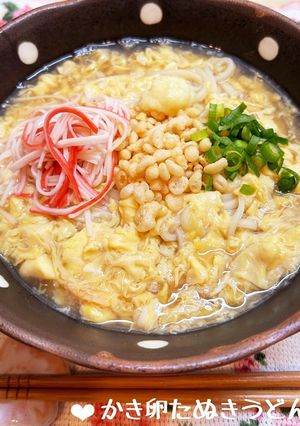 ふわふわとろとろ♡かき卵たぬきうどん♪-レシピのメイン写真