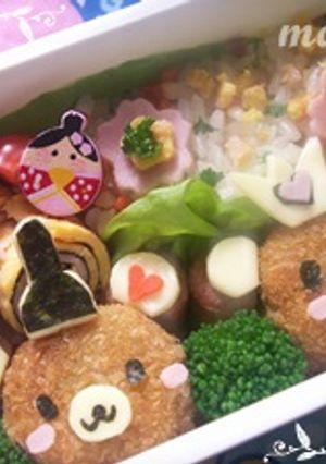 キャラ弁☆ひな祭り☆てのりくま-レシピのメイン写真