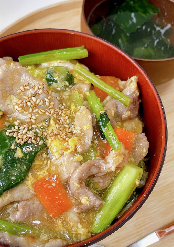 豚こまと小松菜の中華風あんかけ丼-レシピのメイン写真
