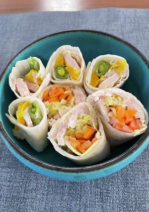 米粉でもちもちサラダラップ-レシピのメイン写真
