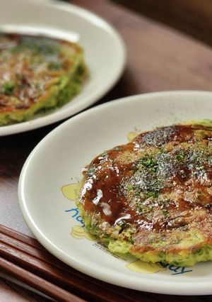 米粉で♪もやしとわさび菜のお好み焼き-レシピのメイン写真