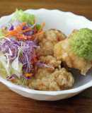 鶏の竜田揚げ　葉にんにくぬた和え