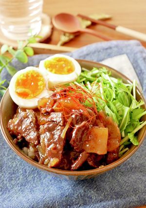 鯨すじ煮のルーローハン風-レシピのメイン写真