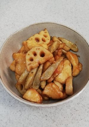 デパ地下風☆鶏胸肉と根菜の甘酢炒め-レシピのメイン写真