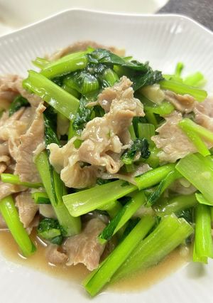 小松菜と豚肉の炒め物-レシピのメイン写真