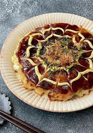 米粉でサクふわ！豚玉チーズのお好み焼き-レシピのメイン写真
