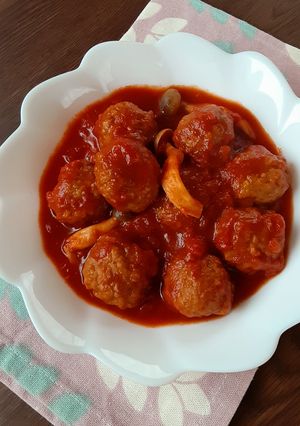 トマト缶でミートボール-レシピのメイン写真