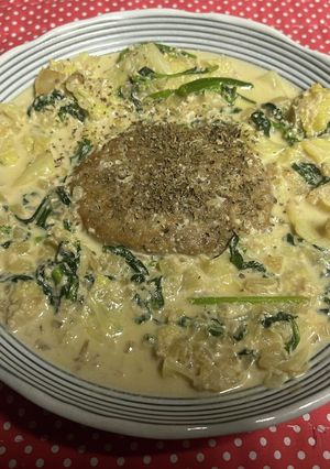 春のクリーム煮込みハンバーグ-レシピのメイン写真