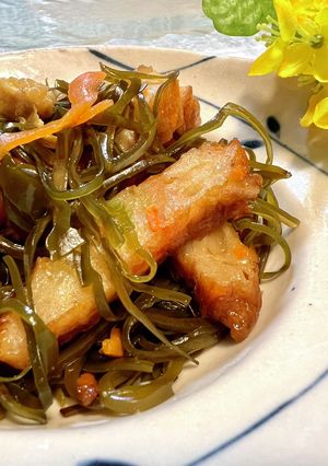 切り昆布の煮物（野菜入りさつま揚げ）-レシピのメイン写真
