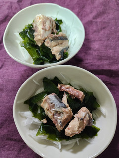 新玉ねぎのワカメサバ缶のせ-レシピのメイン写真