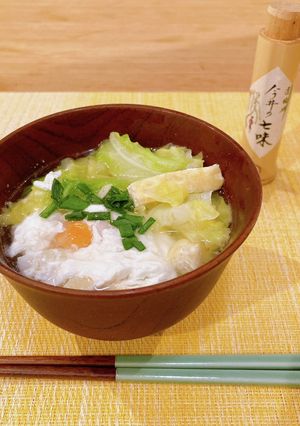 キャベツと油揚げ、たまごの汁もの-レシピのメイン写真
