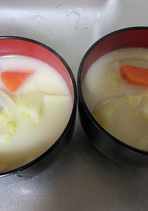 ミルクと野菜の和風スープ-レシピのメイン写真