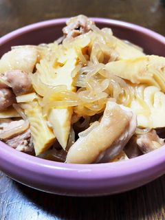 筍と鶏肉と糸こんにゃくの煮物-レシピのメイン写真
