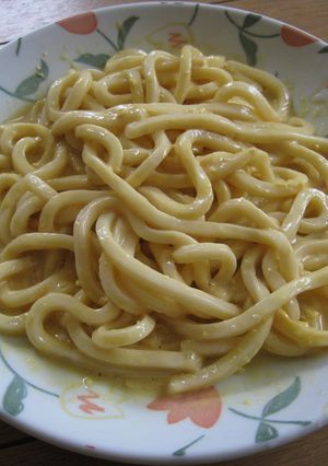 簡単！レンジ３分で和風カルボナーラうどん-レシピのメイン写真