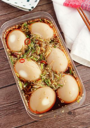 ピリ辛ネギだれで！やみつき半熟煮卵-レシピのメイン写真