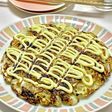 米粉でキャベツとサバ缶のお好み焼き
