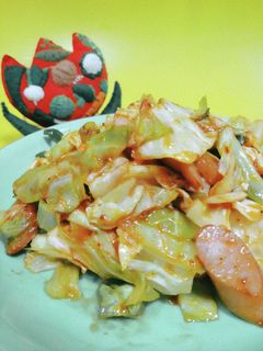 キャベツとウインナーのケチャップ炒め-レシピのメイン写真