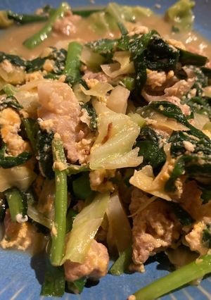 ニラと春キャベツの豚肉炒め-レシピのメイン写真