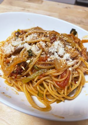 ピリ辛☆豆板醤と豚バラ肉のアラビアータ-レシピのメイン写真