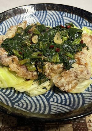 山賊焼のガリバタ醤油ほうれん草がけ-レシピのメイン写真