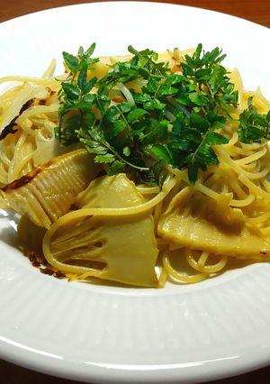 焼き筍と木の芽のコラトゥーラパスタ -レシピのメイン写真
