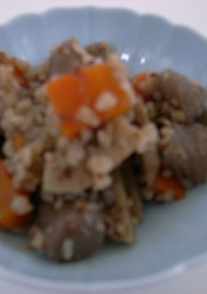蕎麦米と根菜の煮物 -レシピのメイン写真