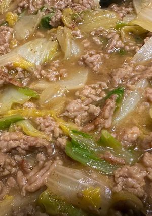 【中華丼】白菜と豚ひき肉のとろとろ煮込み-レシピのメイン写真
