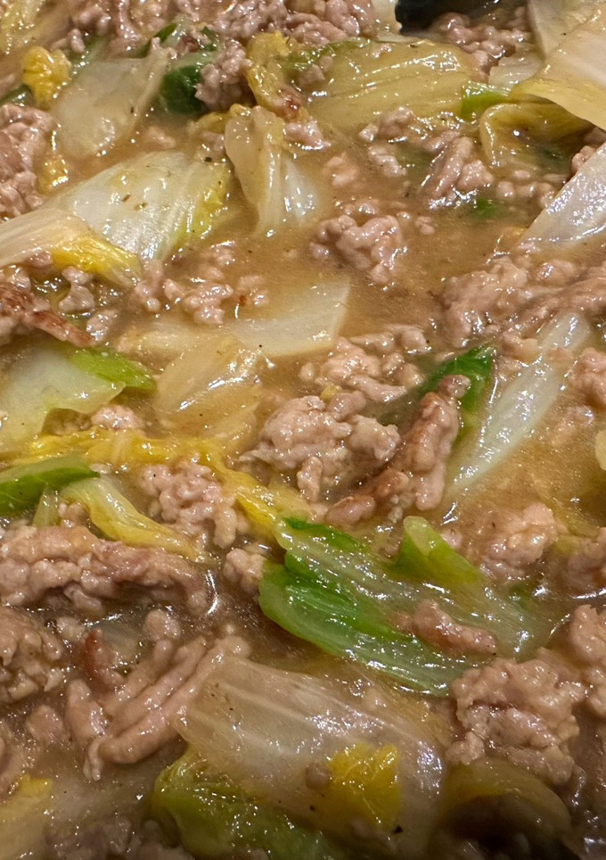 【中華丼】白菜と豚ひき肉のとろとろ煮込み-レシピのメイン写真