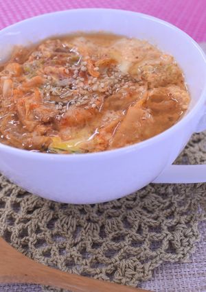 電子レンジで！キムチスープ-レシピのメイン写真