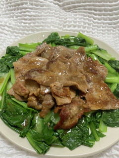 マカ豚肉照り焼き 小松菜添え-レシピのメイン写真