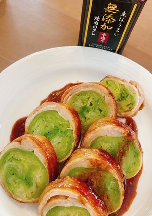 無添加焼肉生だれで作る肉巻き春キャベツ-レシピのメイン写真