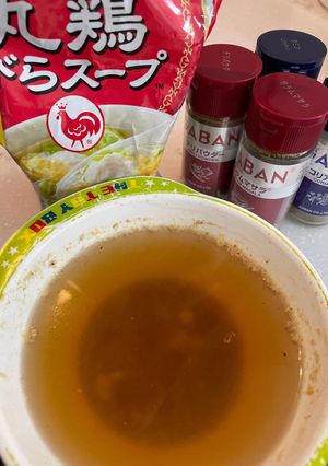 サラダチキンの茹で汁捨てないで！旨スープ-レシピのメイン写真