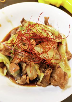 豚コマとシャキシャキレタスのレモオイ炒め-レシピのメイン写真