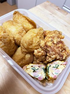 ベーコンとほうれん草の卵焼き☆お稲荷弁当-レシピのメイン写真