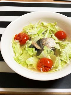 レンジ使用 サバ缶で簡単アクアパッツァ風-レシピのメイン写真