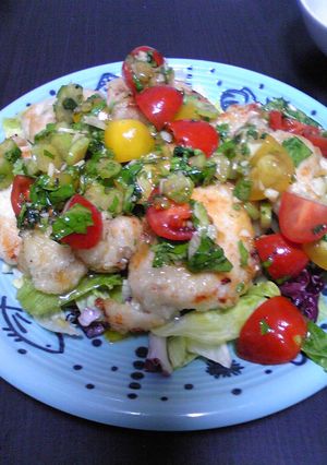 鶏むね肉のトマトドレッシングかけ-レシピのメイン写真