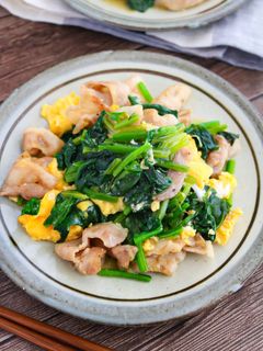 豚肉とほうれん草のトロたま炒め-レシピのメイン写真