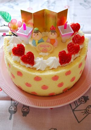 水玉ババロアのひな祭りケーキ-レシピのメイン写真
