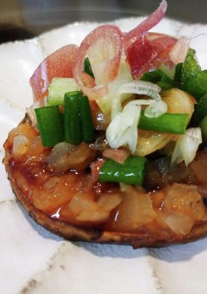 椎茸ステーキ 新玉ねぎのせ-レシピのメイン写真