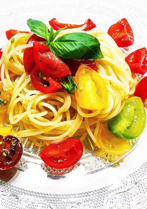 ソムリエが作る！超簡単トマトの冷製パスタ-レシピのメイン写真