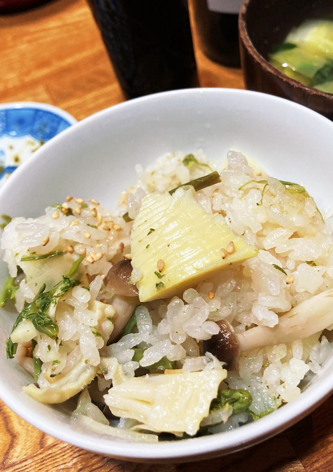 春の香　筍とわらびの炊き込みご飯-レシピのメイン写真